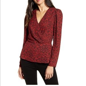 Chelsea28 Pleated Faux Wrap Top